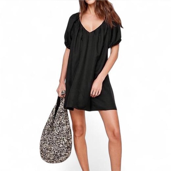 BANANA REPUBLIC Viscose-Linen Mini Black Dress {Small} - joarbit.com
